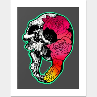 Skull and Roses Posters and Art